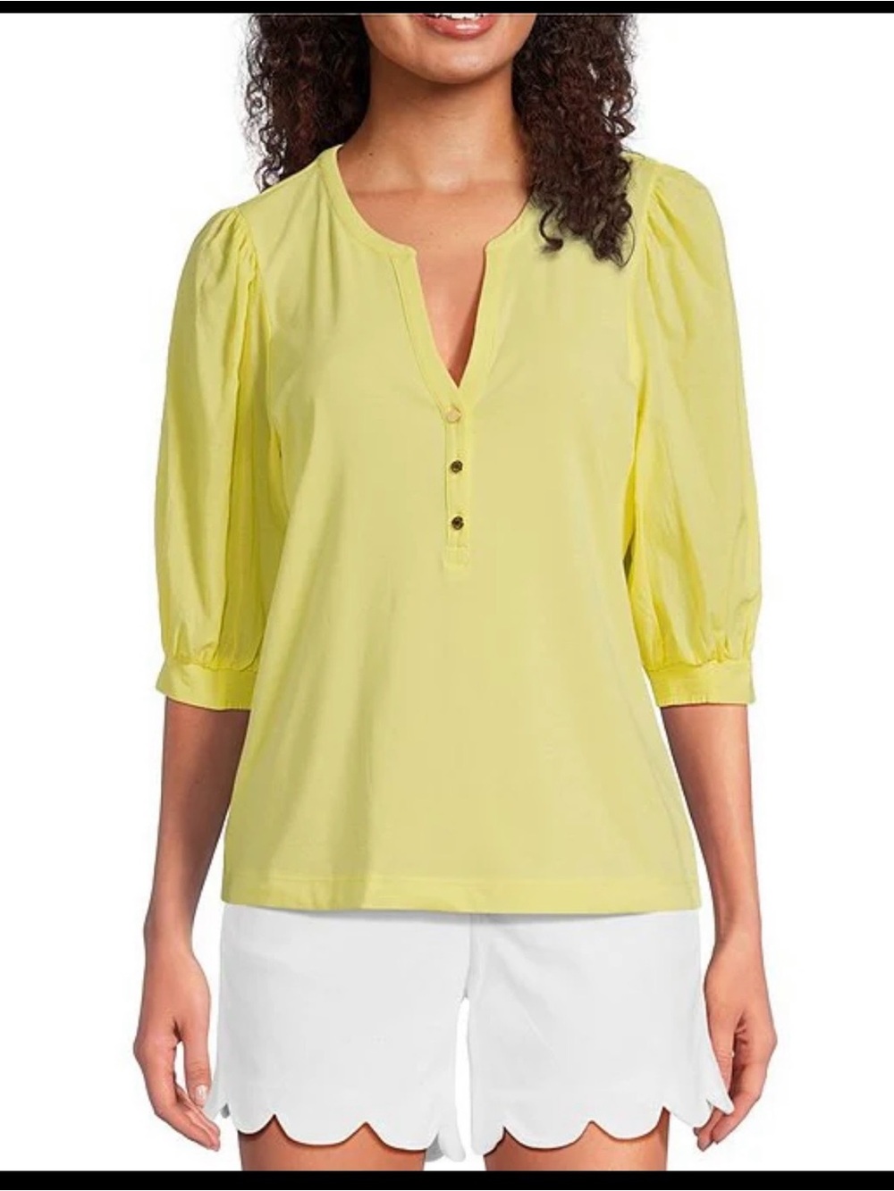 NWT LILLY PULITZER RONSON TOP MEDIUM YELLOW